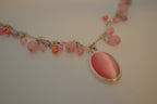 Pink beaded silver Necklace