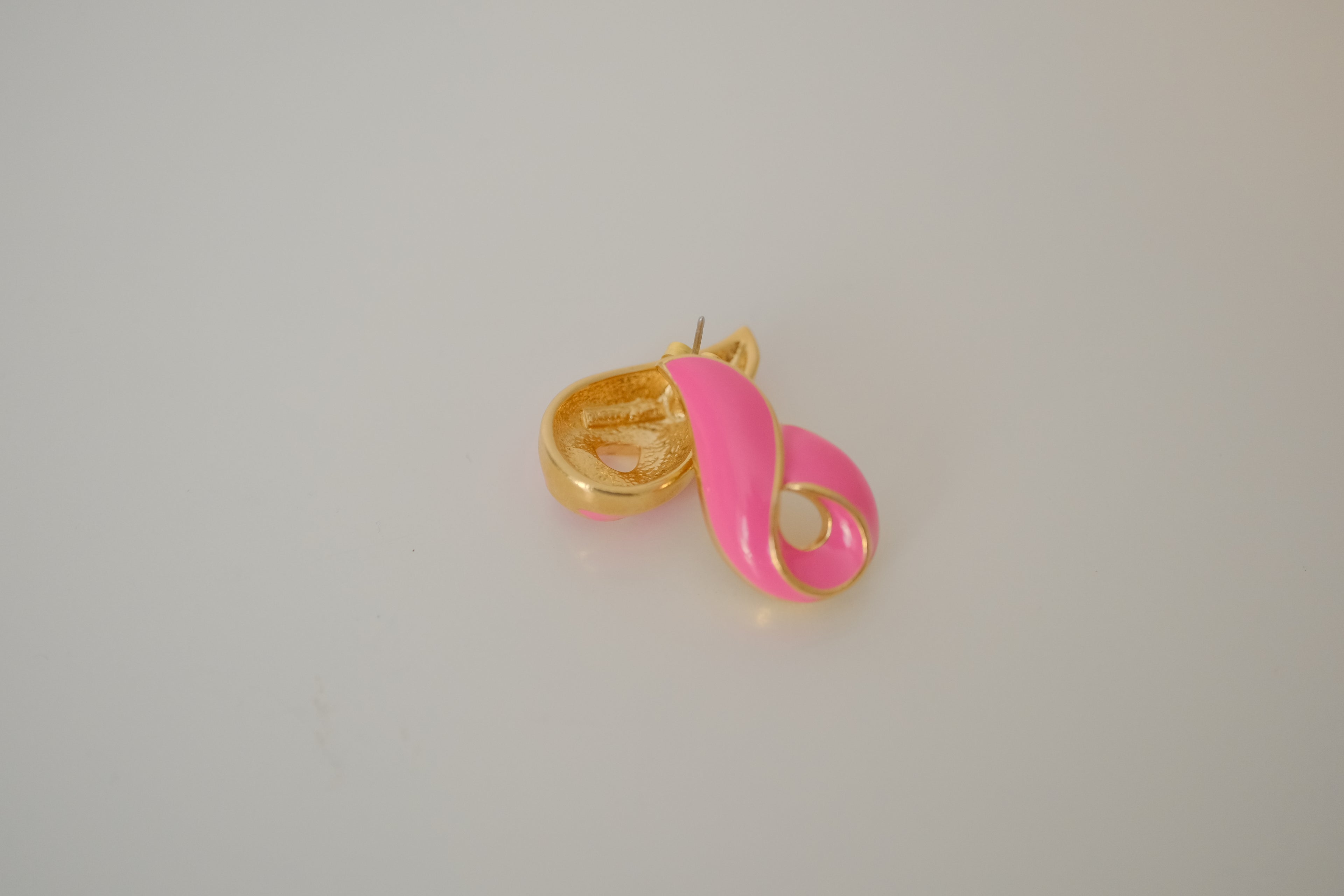 Vintage Pink enamel stud earrings
