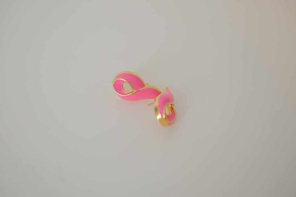 Vintage Pink enamel stud earrings