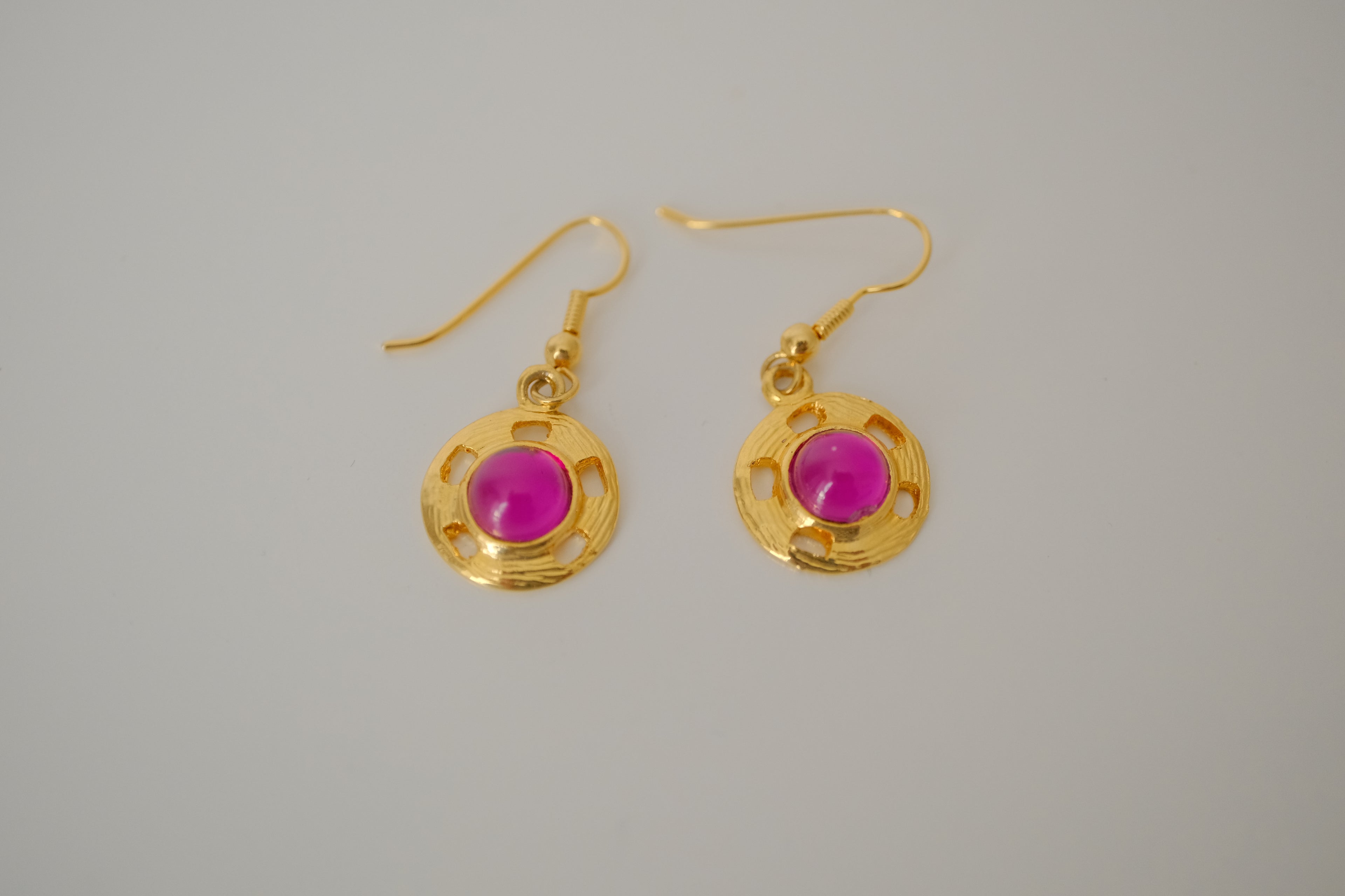 Vibrant Pink drop earrings