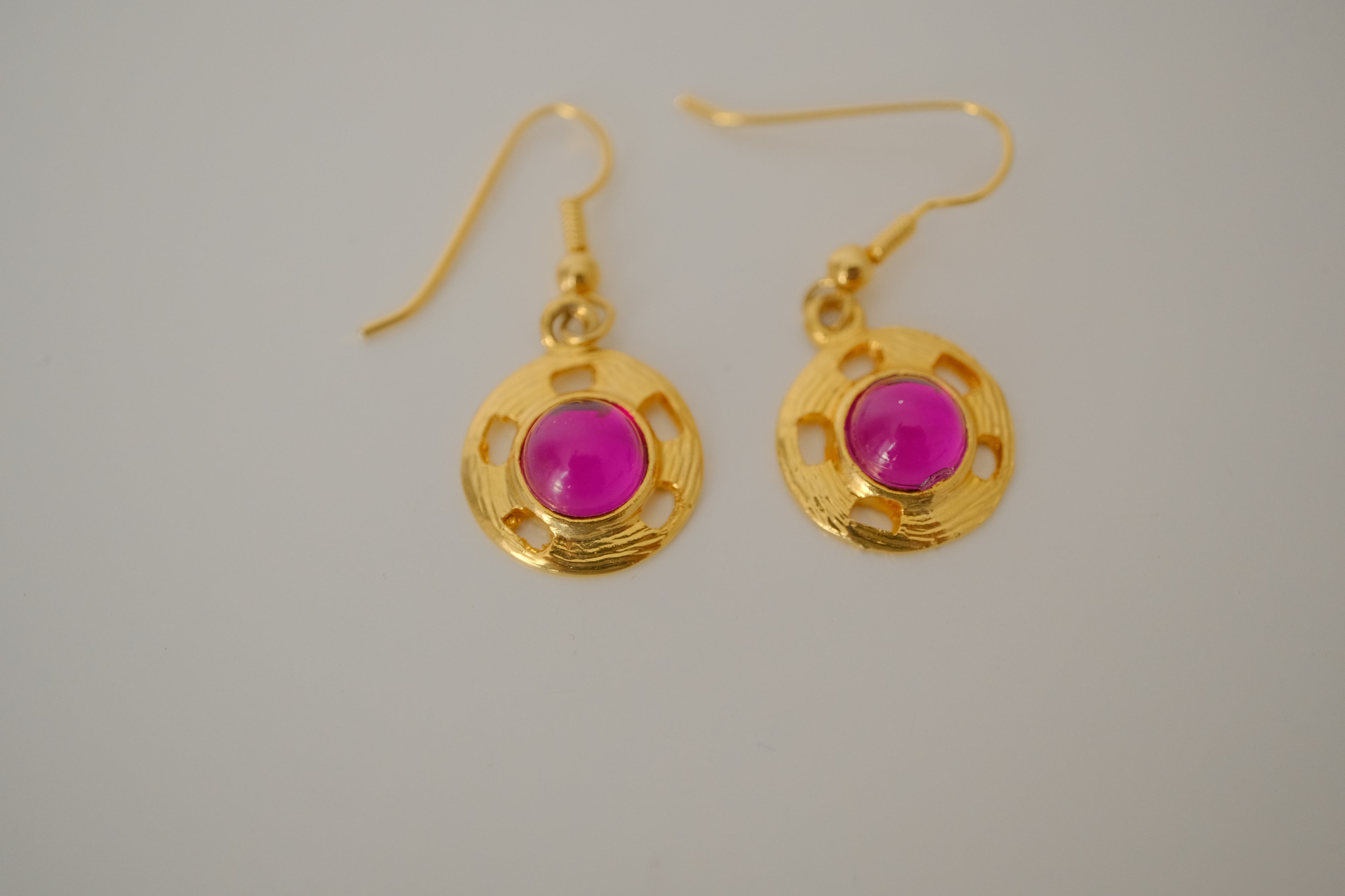 Vibrant Pink drop earrings