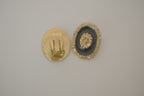 Vintage black and gold oval clip-on earrings