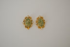 Vintage crushed Jade clip-on earring