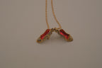 Vintage High heels stiletto Damascene pendant necklace