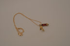 Vintage High heels stiletto Damascene pendant necklace