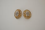 Vintage gold-tone filigree clip-on earrings