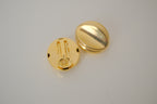 Vintage gold-toned oval clip-on earrings