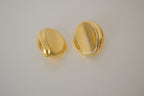 Vintage gold-toned oval clip-on earrings