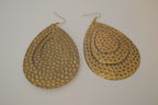 Hammered brass teardrop earrings