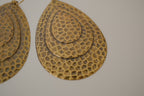 Hammered brass teardrop earrings