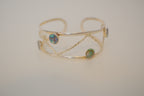 Vintage sterling silver abalone shell inlays cuff bracelet&nbsp;