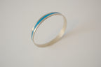 Vintage Sterling silver Turquoise inlay bangle bracelet