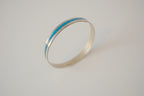 Vintage Sterling silver Turquoise inlay bangle bracelet
