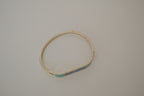 Vintage Sterling silver Abalone and Turquoise inlay hinged bracelet