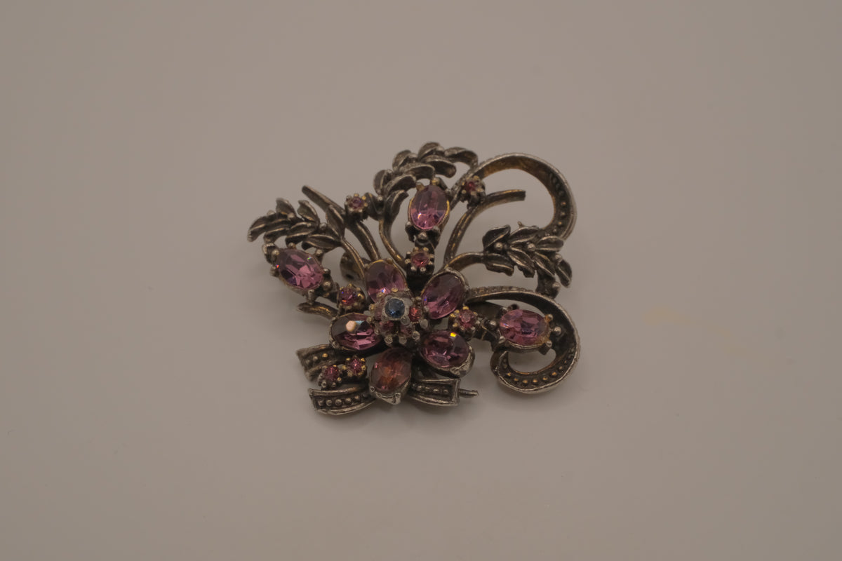 Vintage Coro 1940s floral brooch