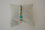 Vintage Sterling silver Abalone and Turquoise inlay hinged bracelet