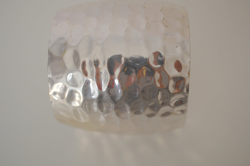 Wide hammered silver cuff bracelet