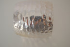 Wide hammered silver cuff bracelet
