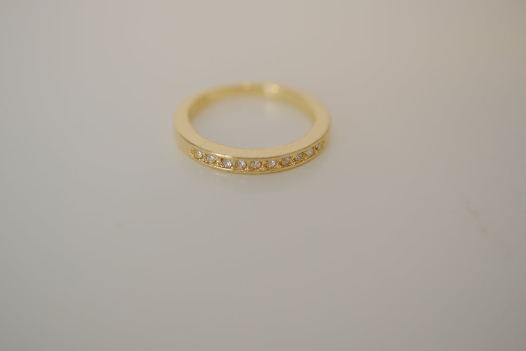 Sterling silver Gold plated half eternity ring