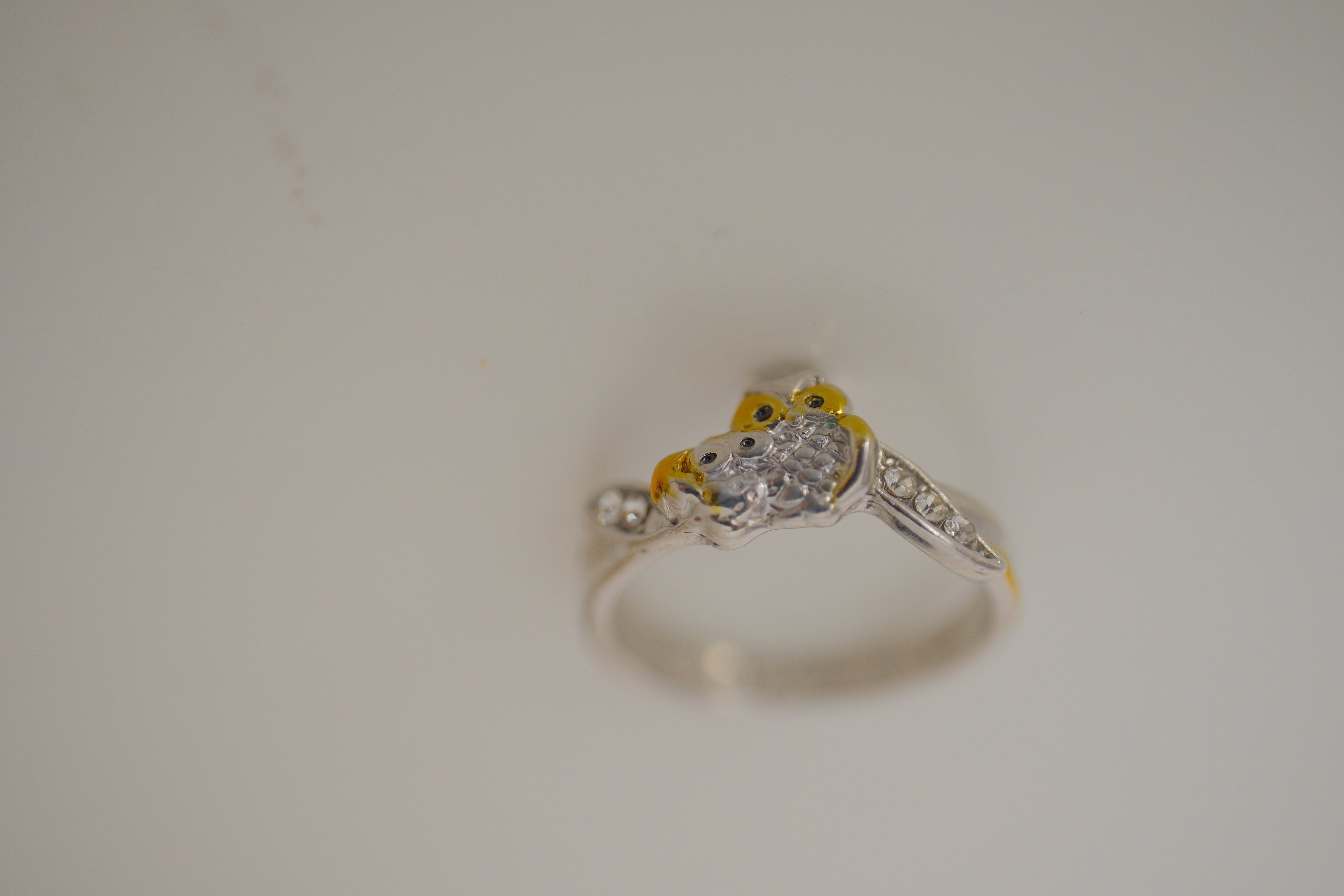 Two-tone owl ring