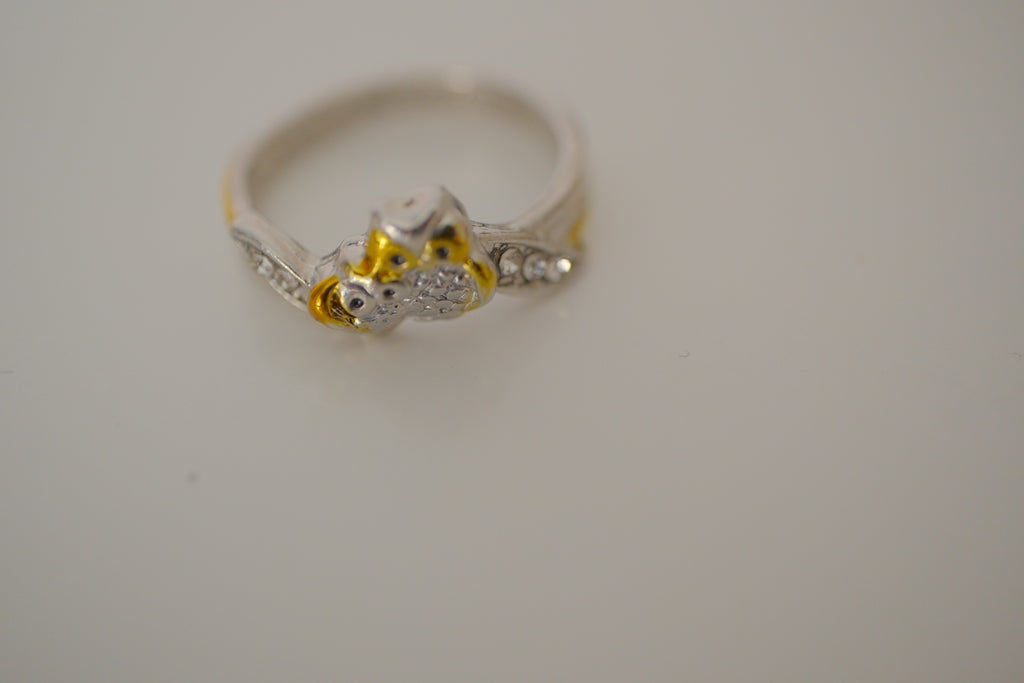 Two-tone owl ring