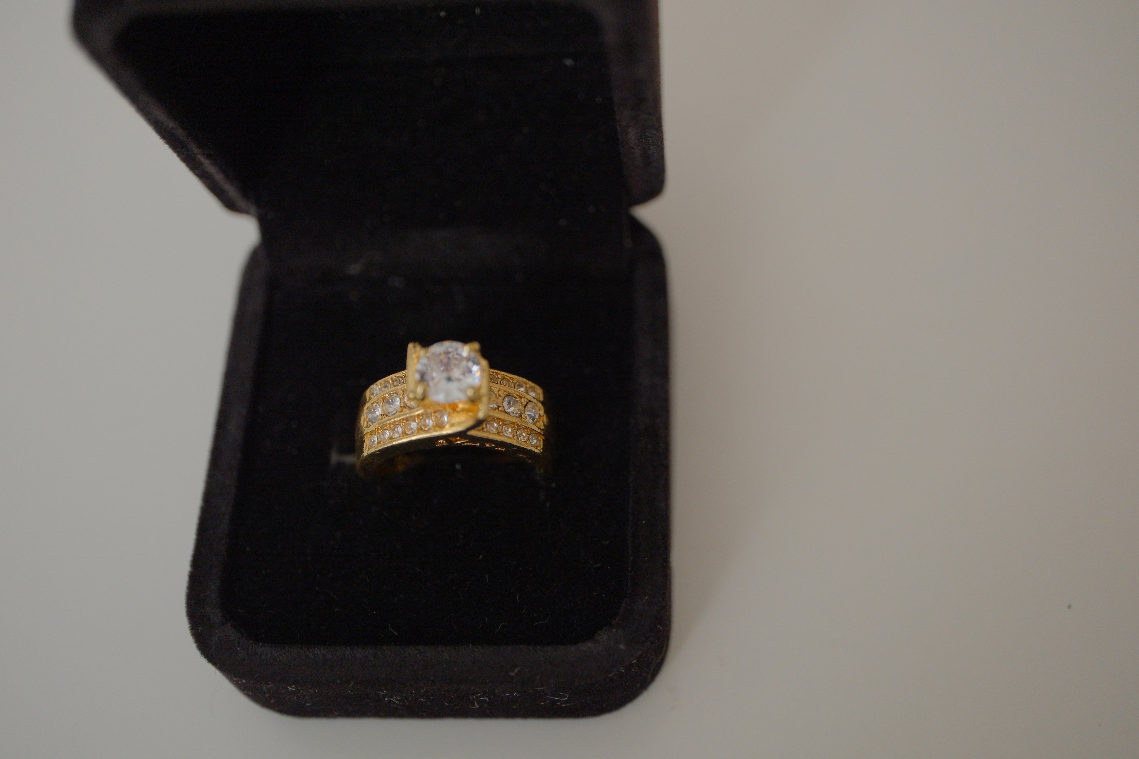 Sterling silver Gold plated multi-row accent stone ring