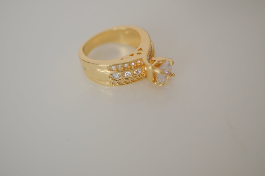 Sterling silver Gold plated multi-row accent stone ring