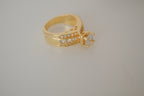 Sterling silver Gold plated multi-row accent stone ring