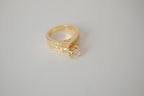 Sterling silver Gold plated multi-row accent stone ring