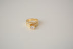 Sterling silver Gold plated multi-row accent stone ring