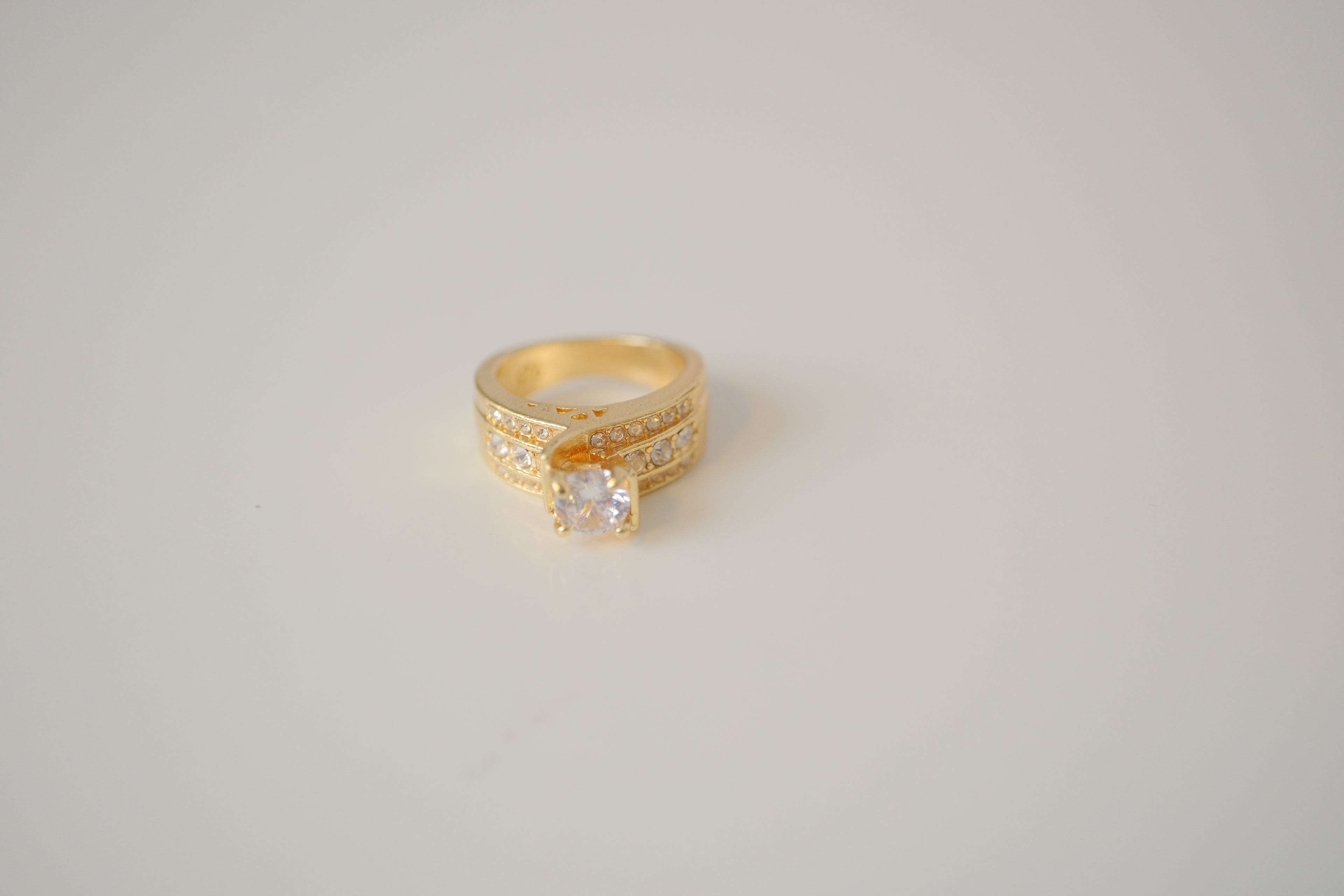 Sterling silver Gold plated multi-row accent stone ring