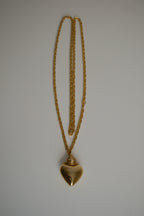 Vintage Gold-tone puffy heart pendant necklace