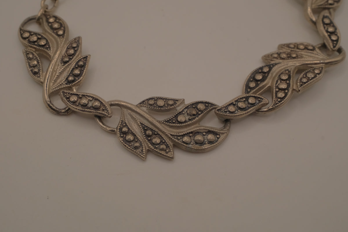 Vintage Art Deco style marcasite leaf bracelet