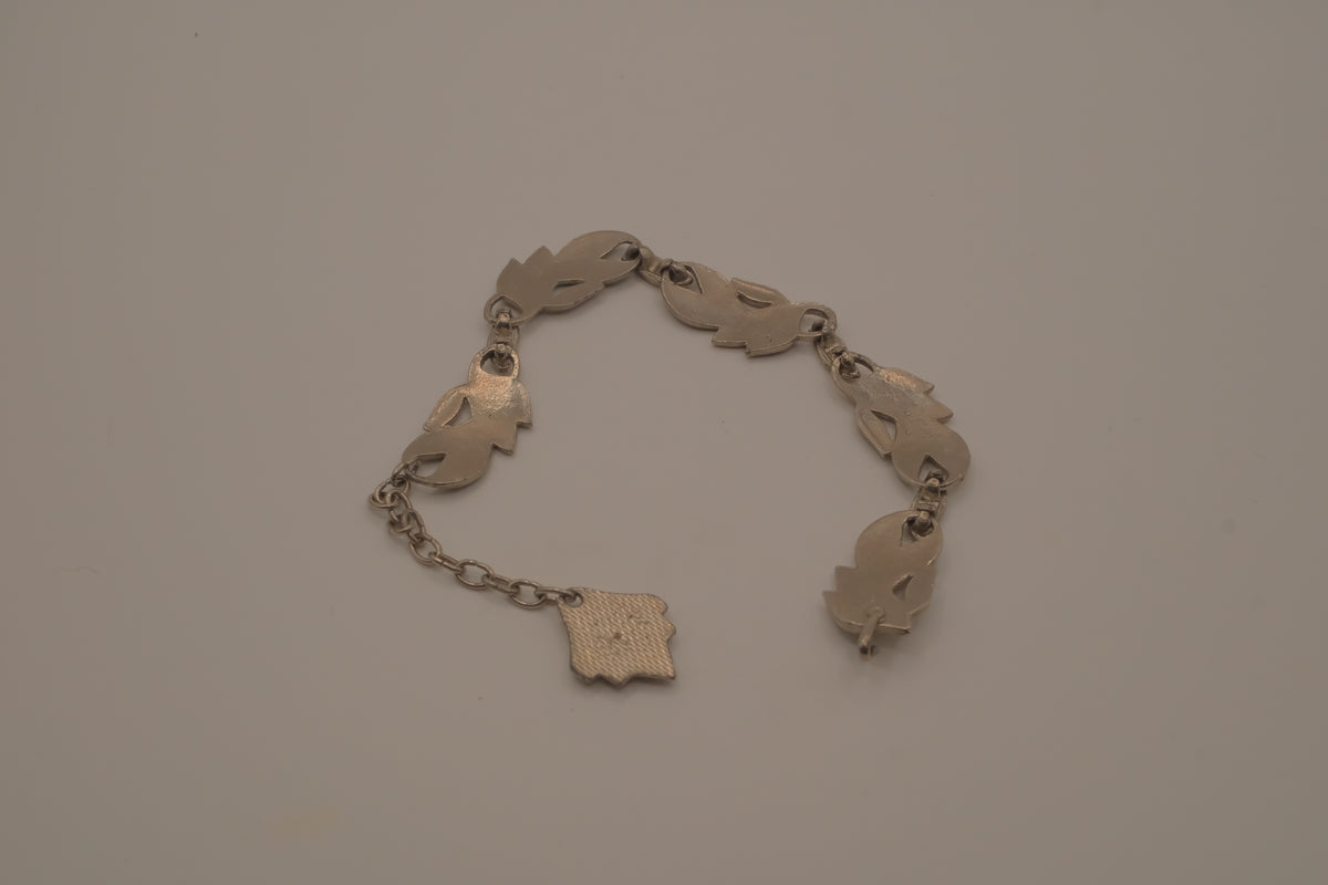 Vintage Art Deco style marcasite leaf bracelet