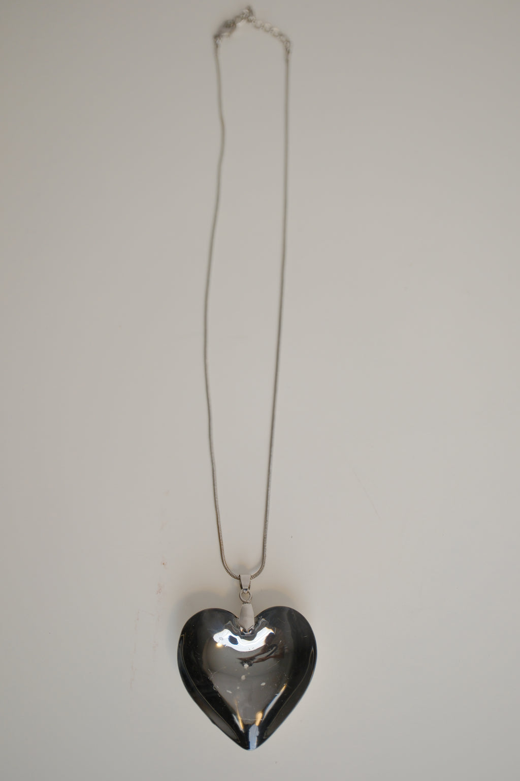 Dark Grey heart pendant necklace