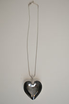 Dark Grey heart pendant necklace