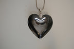 Dark Grey heart pendant necklace
