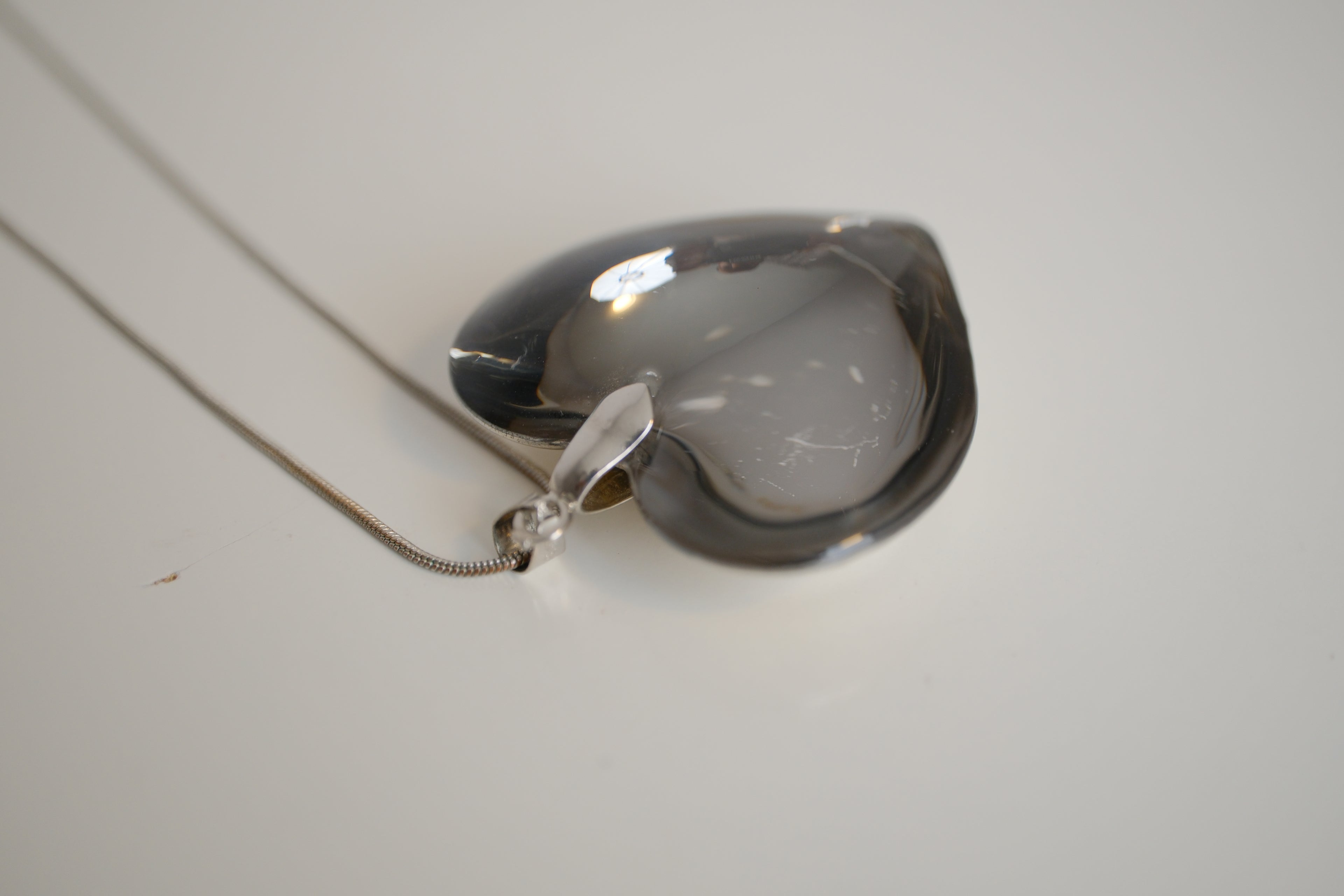 Dark Grey heart pendant necklace