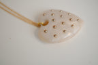 Ivory Heart pendant with gold studs