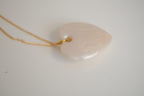 Ivory Heart pendant with gold studs