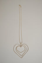 Triple-layered open heart pendant necklace