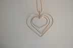 Triple-layered open heart pendant necklace