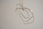 Triple-layered open heart pendant necklace