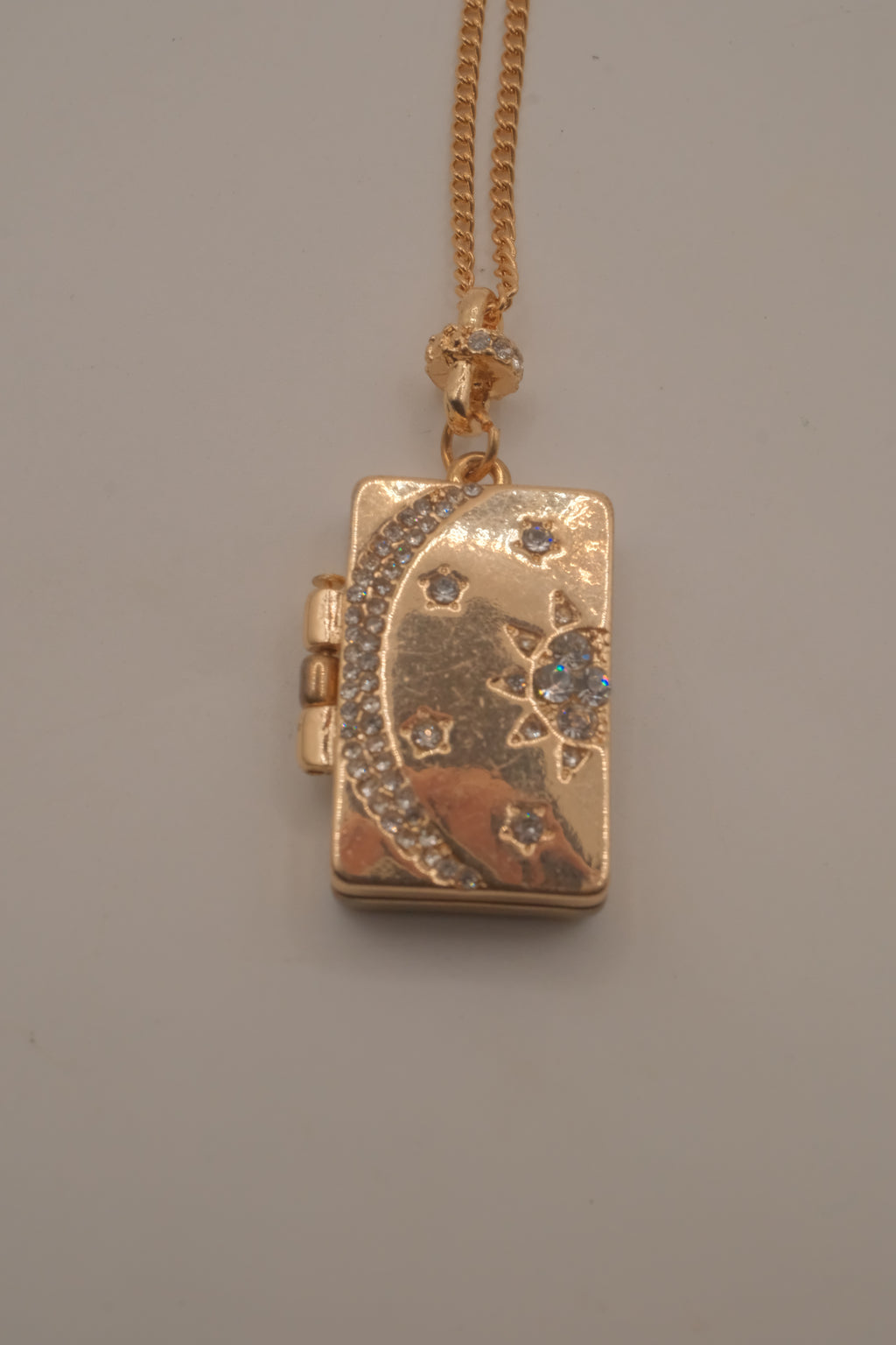 Celestial book locket necklace