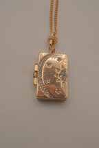 Celestial book locket necklace