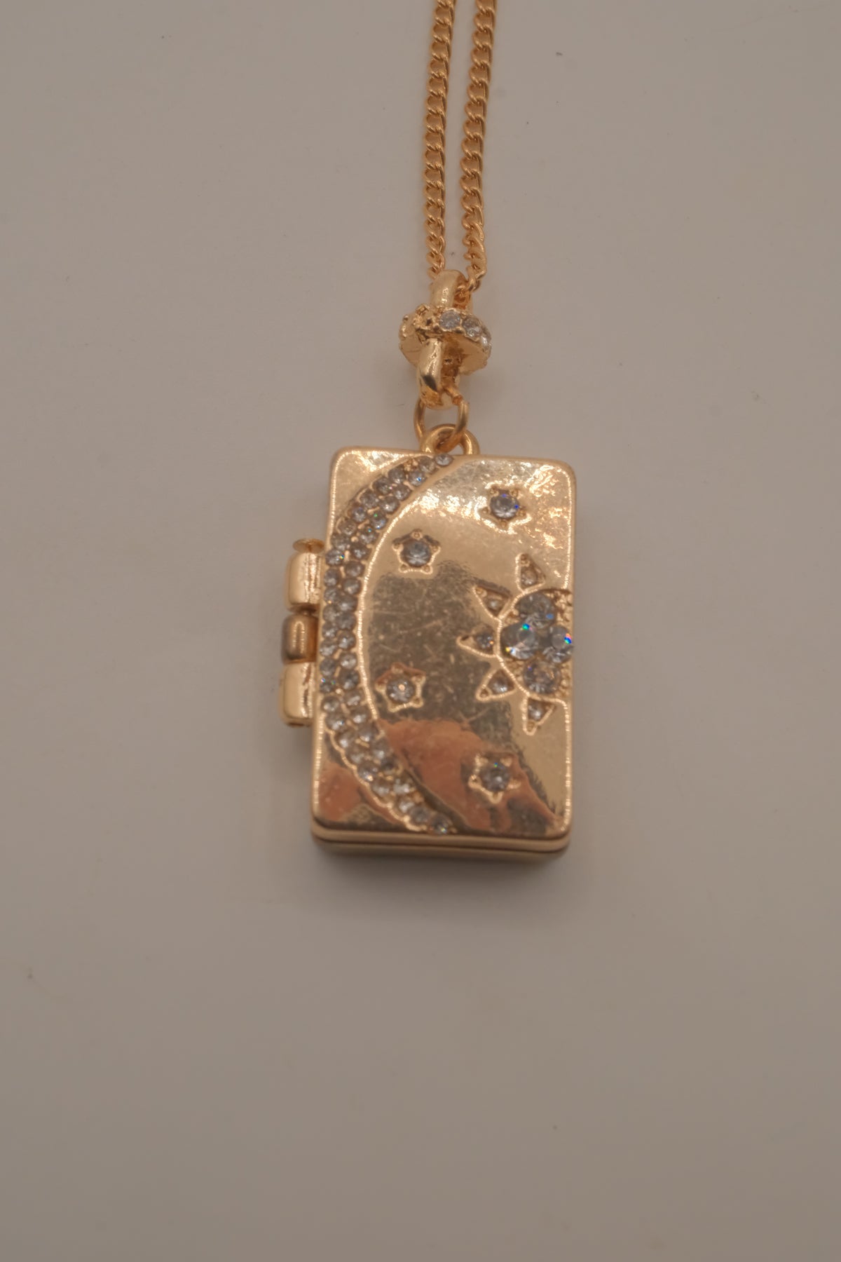 Celestial book locket necklace
