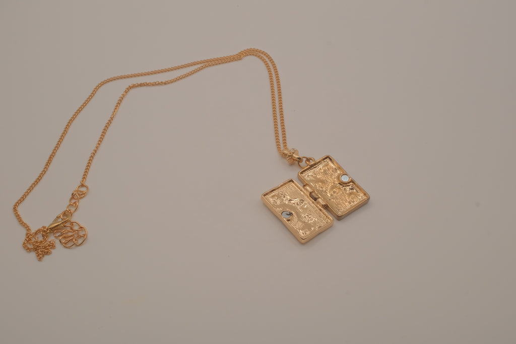 Celestial book locket necklace