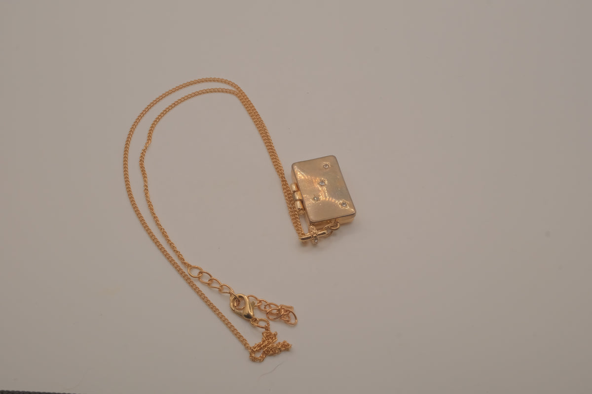 Celestial book locket necklace