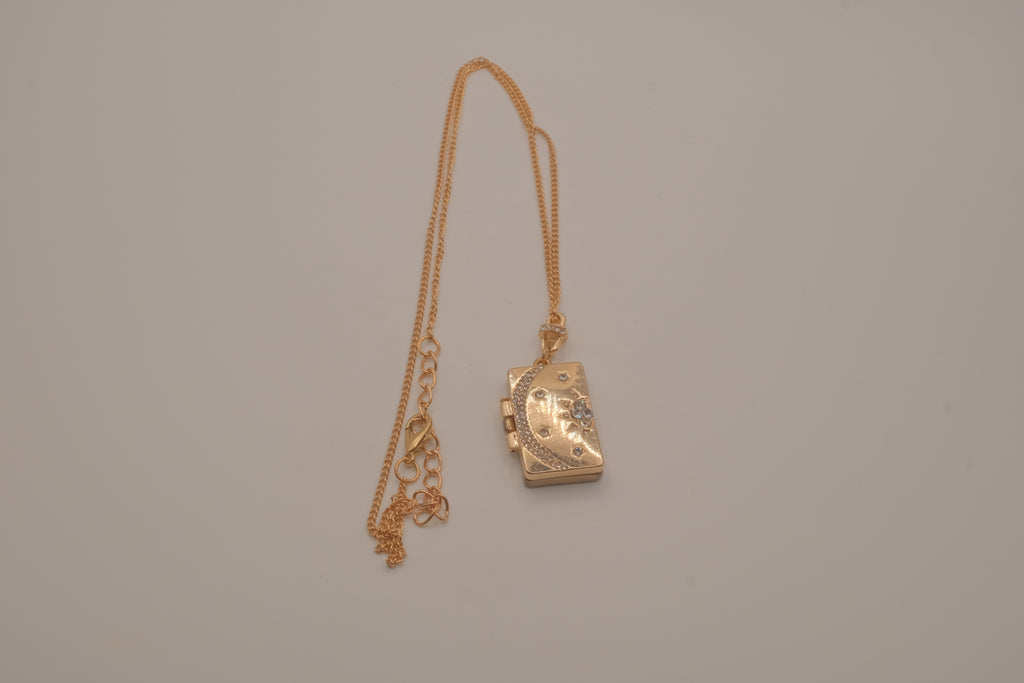 Celestial book locket necklace