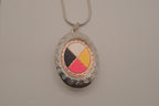Vintage Medicine Wheel locket pendant necklace